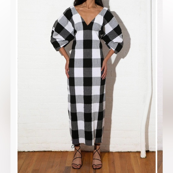 NWT MARA HOFFMAN GRACEN DRESS PLAID ALDER XS - Picture 2 of 9